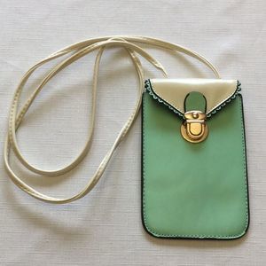 Crossbody PassPort Case Mint & Cream Super Cute